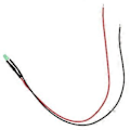 Miniatyrbild 3 av 4: 100 st LED Förkopplade Lysdioder 12V Rund Huvud Hög Ljusstyrka InLine Pärlor 3mm 20cm (Grön Avger Smaragdgrönt Ljus)