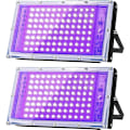 Miniatyrbild 1 av 5: 100W LED UV-svartljus, kraftfull UV-strålkastare, IP66, 395 UV-lampa nm för jul, Halloween-ljusfest (2-pack)