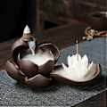 Miniatyrbillede 3 af 5: Elegant Lotus Røgelsesbrænder Holder Keramisk Røgelseskar Håndværk Aromaterapi til Boligindretning Kontor A