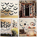 Miniatyrbilde 4 av 5: Hengende Flaggermus Halloween Utendørsdekorasjoner - Perfekt for Hengende Utendørsdekorasjoner på Trær, Verandaer, Hager Gul