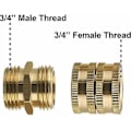 Miniatyrbillede 2 af 4: Haveslangeadapter, Han til Han, Hun til Hun, 3/4'' Messingkobling, 4-pak med 4 ekstra spændeskiver