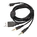 Miniatyrbilde 4 av 5: Hodetelefonkabel 3 i 1 Plugger Erstatning Gaming Headset Ledning med Lys for Steelseries Arctis 3 5 7 Pro 2 meter