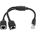 Pikkukuva 1 / 2: Ethernet-verkkojakaja, 1 uros - 2 naaras Y-sovitinkaapeli, Ethernet-jatkopistoke