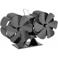 Miniatyrbillede 1 af 4: Pejs og komfur tilbehør, varme drevet brændstofbesparende 12 blad komfur ventilator - Sort-DENUOTOP