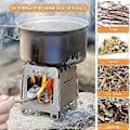 Miniatyrbild 4 av 5: Bärbart Campingkök i Rostfritt Stål Lättvikts Hopfällbart Vedkök Fickkök Utomhus Camping Matlagning Picknick Backpacking Kök