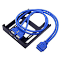 Miniatyrbild 1 av 5: 2 Portar USB 3.0 Frontpanel Diskettenhetsfack 20 Pin USB3.0 Hub Expansionskabel Adapter Plastfäste