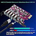Miniatyrbild 3 av 5: 7 Portar USB 3.0 Expansionskort USB-A 5X USB-C 2X PCI Express USB Add in Card Hub Converter för Stationär PC Värdkort