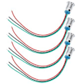 Miniatyrbillede 2 af 5: 4 Sæt Indikator LED Lys Vandtæt Fælles Anode Industrielle Kontrolkomponenter 12mm 110-220VRød og Grøn