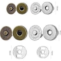 Pikkukuva 2 / 5: 20 kpl Magneettilukko Nappi, 14mm 18mm Magneettinapit Neppari Magneettilukko Kangaskassiin, Nahkaompeluun, DIY-askarteluun, Pronssi, Hopea