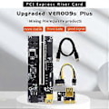 Pikkukuva 3 / 4: PCI-E Riser -kortti, jossa 8 kiinteää kondensaattoria, USB 3.0 -kaapeli, 3 virtavaihtoehtoa, 2 LED-valoa