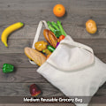 Miniatyrbilde 4 av 4: Lett, mellomstor, gjenbrukbar handlepose for dagligvarer, egnet for DIY, reklame, kampanjer, gaver og arrangementer (5 pakker)