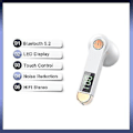 Miniatyrbild 2 av 5: Tws Bluetooth 5.2 Hörlurar Med Led Digital Display (vit)