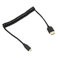Miniatyrbillede 3 af 5: HD Multimedia Interface Kabel Fjeder Tilbagetrækkelig A Han til D Han 8K 60Hz Micro HD Multimedia Interface Kabel
