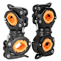 Miniatyrbilde 5 av 5: 360 graders roterende sykkellys dobbel holder LED frontlykt lampe pumpe styrefeste