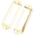 Miniatyrbillede 5 af 5: 20 stk. Etiketkortramme 60mm x 17mm Metal Etiket Holder Kontor Fil Skab Skuffe Navnekort Skab Tømrer Reparation Dekoration (Gul Bronze