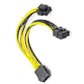 Pikkukuva 2 / 5: CPU 8-nastainen naaras - Dual PCIe 2X 8-nastainen (4&4) uros virtalähdeadapterin jakokaapeli emolevyn virtalähteelle
