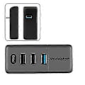 Miniatyrbillede 3 af 5: Usb Splitter Hub Dockingstation Telefonoplader Til Biltilbehør