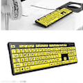Miniatyrbillede 2 af 5: LED USB Tastatur 104 Taster Standard Fuld Størrelse, Stor Skrift Computertastatur Nem Installation og Betjening Let at Læse