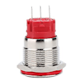 Pikkukuva 4 / 5: Painonappikytkin DC9~30V 19mm 1NO 1NC Ruostumattomasta teräksestä valmistettu kuori Itselukittuva kytkin (Litteä pää Itselukittuva)