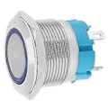 Pikkukuva 1 / 5: 2 KPL 4-nastainen itselukittuva painonappikytkin rengasvalolla 22mm IP65 laivojen ja autojen modifiointiin (sininen 12~24VDC)