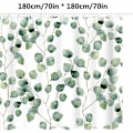 Miniatyrbillede 2 af 5: Bruseforhæng 3D Digital Tryk Mønster Bruseforhæng Polyesterstof Vandtæt Bruseforhæng Grønne Planteblade 180 x 180cm