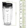 Miniatyrbillede 4 af 5: 2-pak Erstatnings 24 Oz Blenderkopper Med Låg Til Nutri Auto Iq Bl450 Bl480 Nn102 Blender Ac