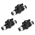 Miniatyrbild 1 av 5: 6mm Push Connect Kulventil 6mm Luftflödeskontrollventil Snabbkopplingsventil Rörkopplingar 3-pack