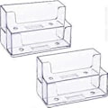 Miniatyrbillede 1 af 5: 2 Pak Klar Visitkortholder 2 Niveauer Plastikkort Stand Organizer (4-d-w)