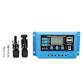 Miniatyrbillede 1 af 4: 12V 24V Solpanel Controller LCD Display Fotovoltaisk Ladecontroller med Stik Blå 20A