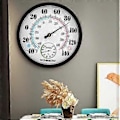 Miniatyrbild 5 av 5: Inomhus Utomhus Termometer Trädgård Vägg Uteplats Väder Termometer Hygrometer, Stort Nummer 10 tum Diameter (Svart)