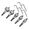 Miniatyrbillede 3 af 5: 5 stk. hulsavsæt, højhastighedsstål, 16-30 mm, til metal, jernplade, gipsplader - Rømmeborebits hulsæt