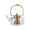 Miniatyrbillede 1 af 5: Tykkere Glas Tekande Transparent Tekande Filter Tekande Hjem Varme- Blomstertekande Guld
