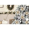 Miniatyrbillede 3 af 5: 15 stk. Juleglitter Kunstig Poinsettia 8,7\" Falske Bryllupsblomster Dekorationer Juletræspynt Guld