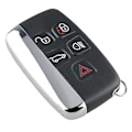 Miniatyrbillede 2 af 5: Nøgle Shell Cover, 5 Knap Sort Smart Nøgle Etui til Jaguar til Land Rover Fjernbetjening Nøgle Etui Avanceret Design