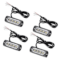 Miniatyrbilde 1 av 5: 4 stk. 4 LED Amber Recovery Strobelys 12v 24v Oransje Grill Havari Blinkende