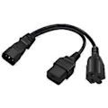 Miniatyrbillede 1 af 5: IEC320-C14 Han til IEC320-C19+5-15R Hun Adapterledning Y-splitter Strømledning