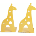 Miniatyrbillede 1 af 5: Girafformede jernbogstøtter skridsikre 21 cm bogstøtter til børn, bibliotek, skole, kontor, hjem (gul-Fei Yu)