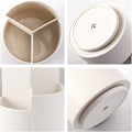 Miniatyrbillede 3 af 5: Roterende penneholder med 3 rum Desktop Organizer Kreativ skrivebordsarrangør Blyantholder Makeup børsteholder Multifunktionel opbevaring R
