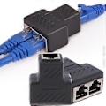 Miniatyrbillede 3 af 5: 1 til 2 porte hun RJ45 stik adapter netværksforlænger koblingssplitter