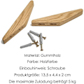 Miniatyrbild 4 av 5: 6 st vintage träkrokar träkrokar lastkapacitet 5 kg, väggkrokar badrockkrokar hattkrokar klädkrokar multifunktionskrokar nyckelkrokar
