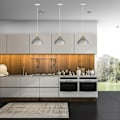 Miniatyrbillede 3 af 5: Moderne enkel loftslampe indendørs pendellampe justerbar lysekrone til ø-bar cafe 2 stk sølv