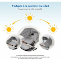 Miniatyrbillede 4 af 5: Universal baby solsejl til barnevogn, klapvogn, buggy og klapvogn solsejl med UV-beskyttelse 50+ og op og ned glidefunktion