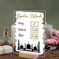 Pikkukuva 4 / 5: 3 KPL Ramadan Pöytäkoriste Eid Mubarak Akryyli Kuu Tähti Linna Pöytäkoriste Ramadan Islamilainen Juhla Kotikoriste, D