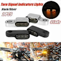 Miniatyrbillede 5 af 5: 2 STK 12V Motorcykel Blinklys LED Blinklys Styr Amber Signallampe Blinker, Beslag, Sort