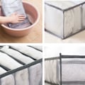 Miniatyrbillede 4 af 5: Tøjskuffe Organizer, 9 Gitter, Garderobe med Jeansrum, Mesh Adskillelsesboks, Organizer til Hjemmevasket (36x25x17cm) (Grå)