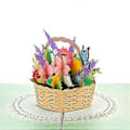 Miniatyrbild 3 av 5: Blomsterkorg PopUp-kort, 3D-gratulationskort för Mors dag, Alla hjärtans dag, Tänker på dig, Tack, Bröllop