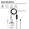 Pikkukuva 3 / 5: Ulkokäyttöön tarkoitettu USB LED-lamppu Lämmin/Valkoinen/Lämmin valkoinen valo Säädettävä kirkkaus Koukku retkeilyyn Vaellus Hätätilanteisiin Kannettava valo