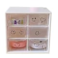 Miniatyrbillede 4 af 5: Skrivebordsskuffe Organizer Boks 6 Skuffe Multi Funktionel Kosmetik Opbevarings Organizer Etui