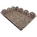 Miniatyrbillede 1 af 5: Stor Fletbakke med Vifteformet Kant, Rektangulær Bakke, Håndvævet Vifteformet Rattanbakke, Dekorativ Fletbakke