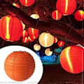 Miniatyrbillede 4 af 5: Orange Papirlanterner, DIY Runde Lanterner Egnet til Bryllupper, Indkøbscentre, Skoler, Udendørs Aktiviteter